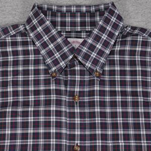 Brooks Brothers Shirt Mens Large Plaid Red Blue Button Down Long Sleeve